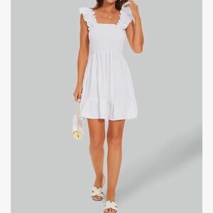 Chic White Ruffle Mini Dress